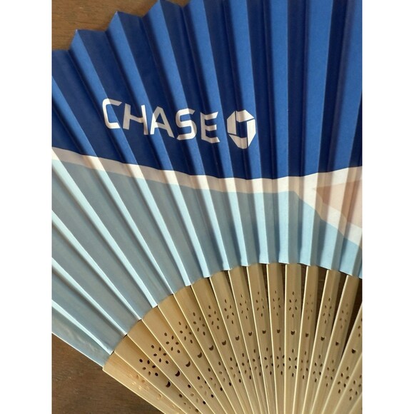 US Open Tennis 2025 Hand Fan NEW Chase Merch Wood base Light / Dark Blue 8.5" - Picture 2 of 6